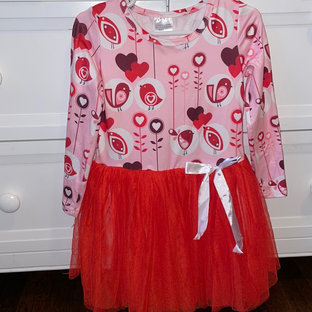 EUC pink and red size medium toddler dress